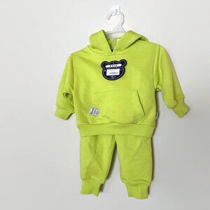 Toddlers Neon Green Hoodie and Sweatpants Set